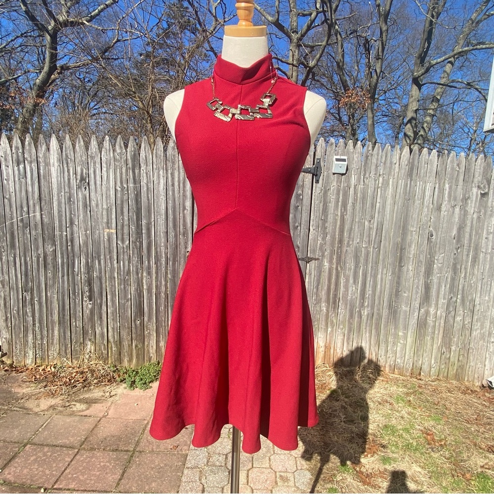 Gorgeous red dress with attached necklace